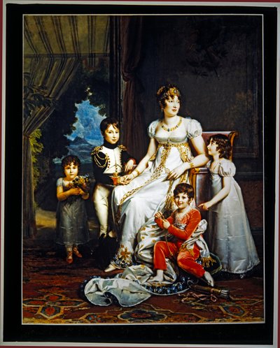 La reina Carolina Murat y sus cuatro hijos (lienzo) de Marguerite Gerard