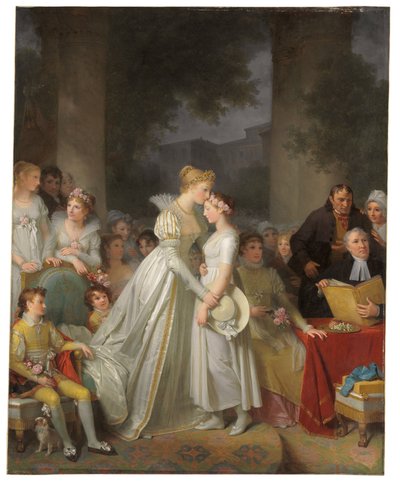El beso de protección de la castellana local de Marguerite Gerard