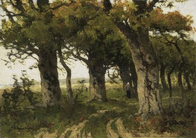 Avenida de robles a finales del verano. 1880-1900 de Maria Bilders van Bosse