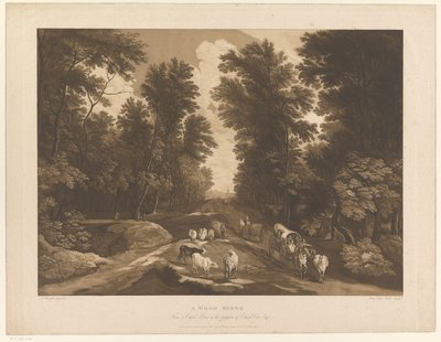 Paisaje arbolado con un camino y viajeros
Una escena de madera (título en el objeto) de Maria Catharina Prestel