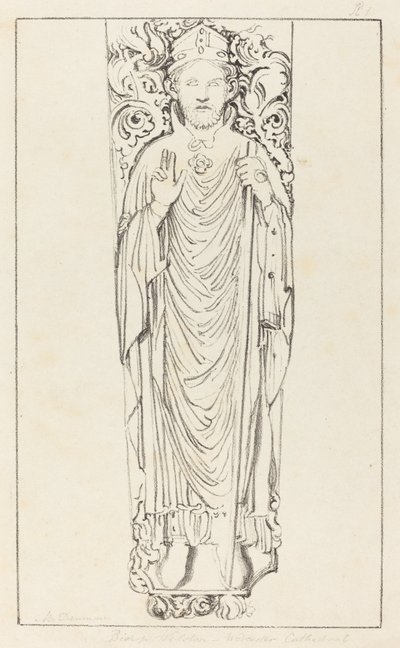 Obispo Wulstan, en la catedral de Worcester de Maria Denman after John Flaxman