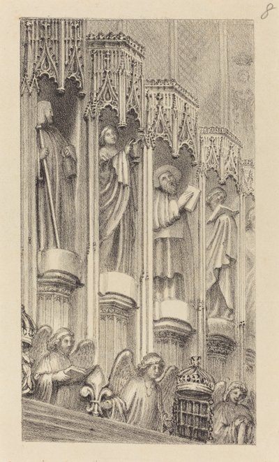 Estatuas en la arquitectura de la Capilla de Enrique VII, Abadía de Westminster de Maria Denman after John Flaxman