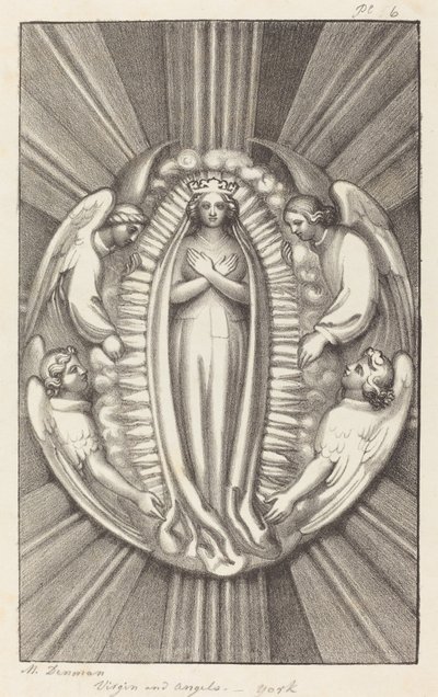 Virgen y ángeles, una clave en York de Maria Denman after John Flaxman