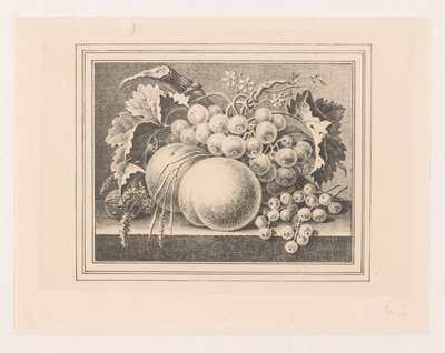 Composición con frutas en un marco. de Maria Geertruida de Goeje Barbiers (attributed to)