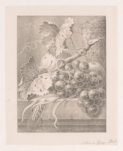 Bodegón con frutas y maceta decorada de Maria Geertruida de Goeje Barbiers (attributed to)