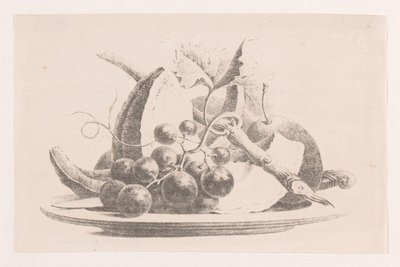 frutas en un plato de Maria Geertruida de Goeje Barbiers (attributed to)