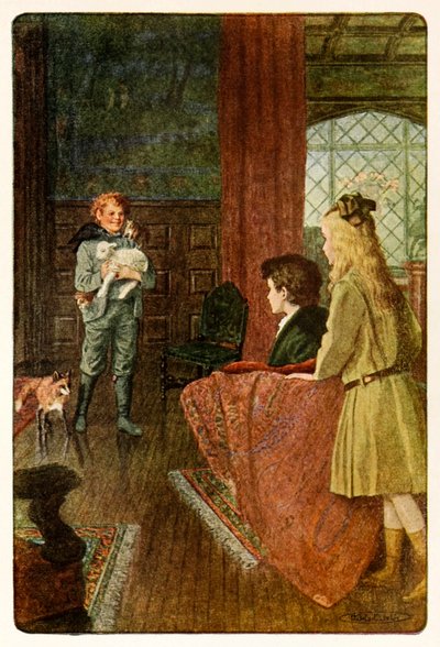 "Dickon entró sonriendo con su mejor sonrisa amplia" de El jardín secreto de Frances Hodgson Burnett (1849-1924) de Maria Louise Kirk