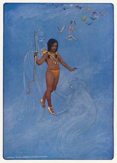 Ilustración para Hiawatha de Longfellow (litografía en color) de Maria Louise Kirk