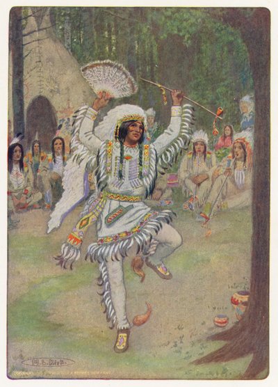 Ilustración para Hiawatha de Longfellow (litografía en color) de Maria Louise Kirk