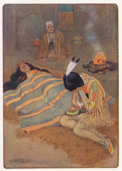 Ilustración para Hiawatha de Longfellow (litografía en color) de Maria Louise Kirk
