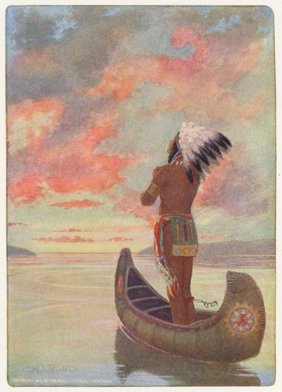 Ilustración para Hiawatha de Longfellow (litografía en color) de Maria Louise Kirk