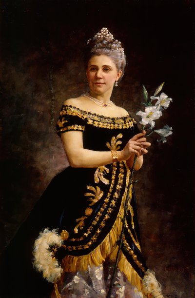Retrato de la cantante de ópera Ida Basilier-Magelssen 1846-1928 como Philine en la Ópera, 1887 de Maria Wiik