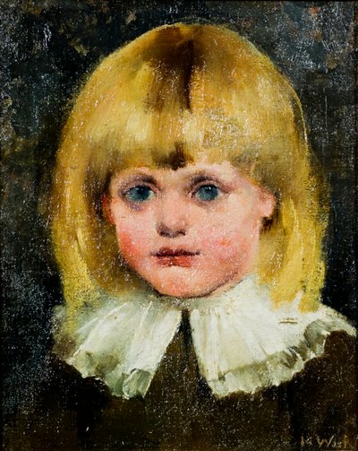 Cabeza de niña (Hilja Tukiainen); pintura de Maria Wiik