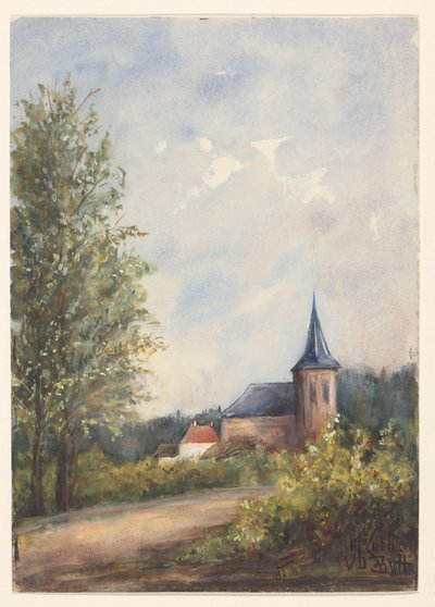 Paisaje con iglesia de Maria Zubli van den Berch van Heemstede (signed by artist)