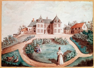 Un castillo en Touraine. Ilustración para La Flor del Valle de Balzac de Maria du (attr. to) Fresnay