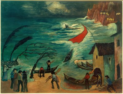 Pescadores en la tormenta de Marianne von Werefkin