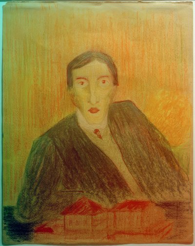 Retrato con modelo arquitectónico de Marianne von Werefkin