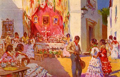 Altar de la Cruz de Mayo. Sevilla, España (ilustración) de Mariano Bertuchi