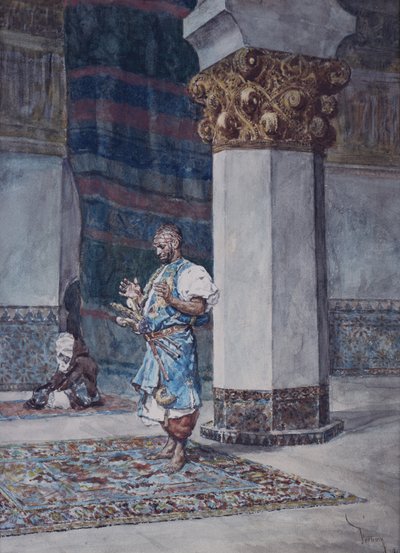 Un comerciante rezando en una mezquita de Mariano Fortuny y Marsal