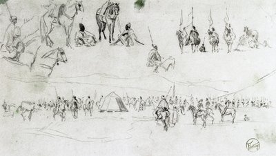 Paisaje con militares españoles y moros de Mariano Fortuny y Marsal