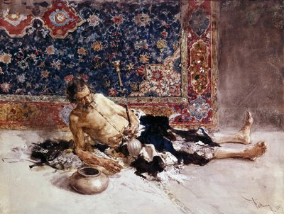 El fumador de opio. Fumador de opio. Pintura de Mariano Fortuny y Marsal (1838-1874) de Mariano Fortuny y Marsal