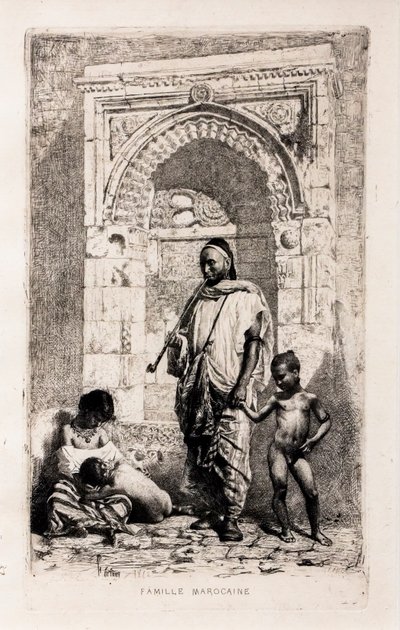 Familia marroquí, hacia 1862 (aguafuerte sobre papel) de Mariano Fortuny