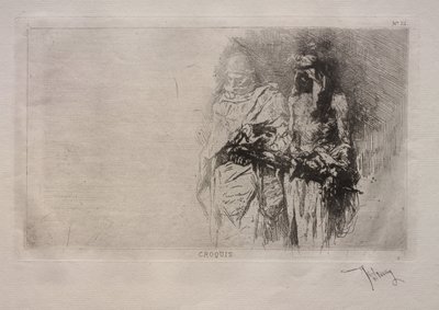 Boceto (Dos figuras árabes) de Mariano Fortuny y Marsal