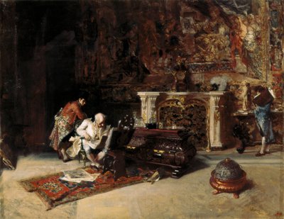 El coleccionista de grabados Pintura de Mariano Fortuny (1838-1874) 1863 de Mariano Fortuny y Marsal
