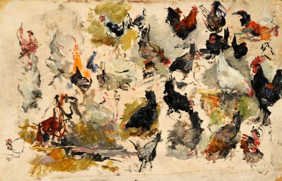 Estudio de gallos, 1869 de Marià Fortuny