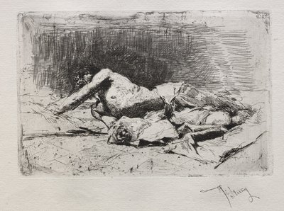 Hombre rodando por el suelo de Mariano José María Bernardo Fortuny y Carbó