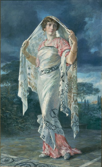 Retrato de Henriette Fortuny con traje de pompeyana de Mariano Fortuny y Madrazo