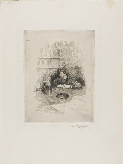 Retrato de Eduardo Zamaçois, pintor español de Mariano Fortuny y Marsal