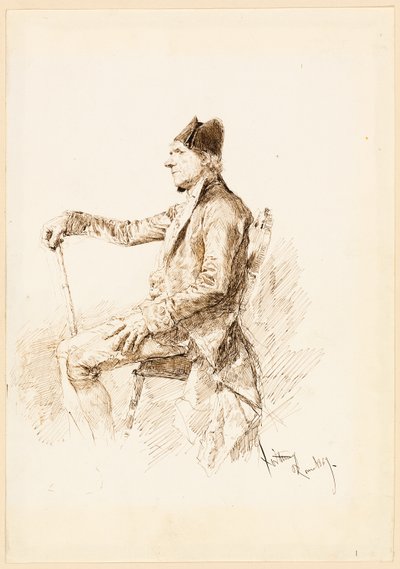 Hombre sentado de perfil de Mariano Fortuny y Marsal