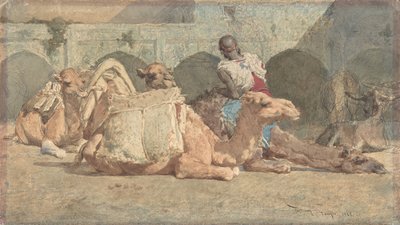 Camellos Reposando, Tánger, ca. 1854-74 de Mariano José María Bernardo Fortuny y Carbó