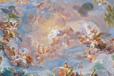 Camilo rompiendo el tratado con Brenno, detalle (fresco) de Mariano Rossi