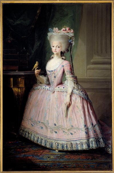 Retrato de cuerpo entero de Carlota Joaquina (1775-1830) Infanta de España y Reina de Portugal. Pintura de Mariano Maella (1739-1819) de Mariano Salvador de Maella