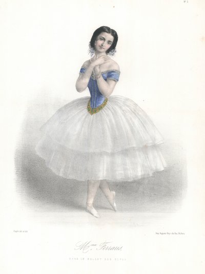La bailarina de ballet italiana Amalia Ferraris en el Ballet des Elfes en la Ópera de París, c.1860 de Marie Alexandre (after) Alophe