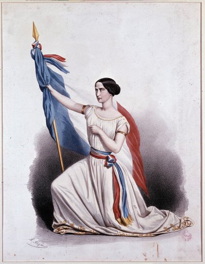 La Marsellesa declamada por Rachel en la Comédie Française - litografía por Alophe de Marie Alexandre Alophe