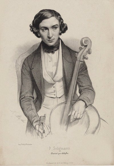 Retrato del violonchelista y compositor Hippolyte Prosper Seligmann 1817-1882, 1840 de Marie Alexandre Menut Alophe