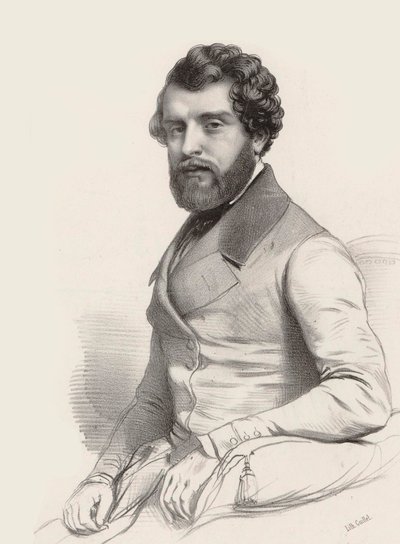 Retrato del compositor Federico Ricci 1809-1877, 1844 de Marie Alexandre Menut Alophe