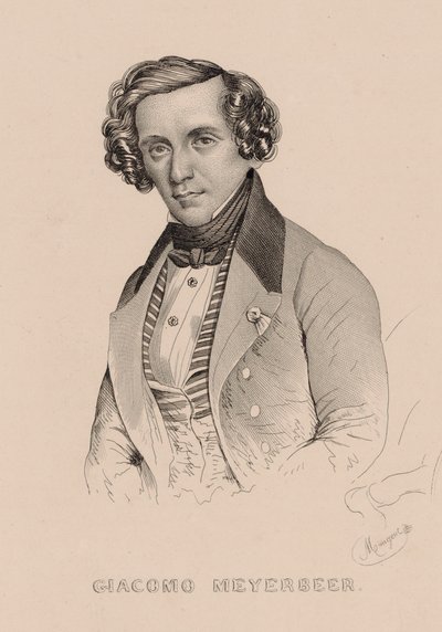 Retrato del compositor Giacomo Meyerbeer, 1791-1864, 1836 de Marie Alexandre Menut Alophe