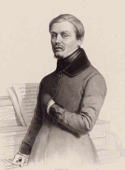 Retrato del organista y compositor Hippolyte Monpou 1804-1841, 1841 de Marie Alexandre Menut Alophe