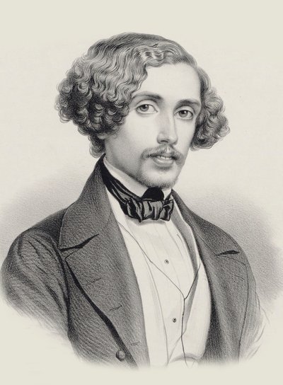 Retrato del pianista y compositor Julius Schulhoff 1825-1898, 1850 de Marie Alexandre Menut Alophe