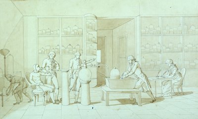Antoine Lavoisier (1743-94) y sus experimentos sobre la respiración de Marie Anne Pierrette Lavoisier