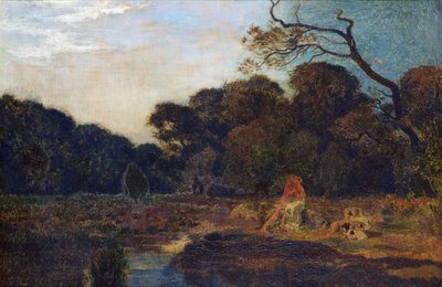 Amantes en un paisaje de Marie Auguste Emile Rene Menard