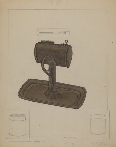 Lámpara y colador de sebo, c. 1936 de Marie Famularo