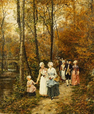 El paseo de la tarde, 1879 de Marie Francois Firmin Girard