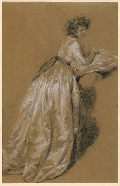 Mujer de pie con vestido blanco de Marie Françoise Constance Mayer