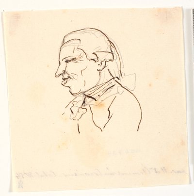 Retrato de caballero. Perfil a la izquierda. Caricatura de Marie Jeanne Clemens