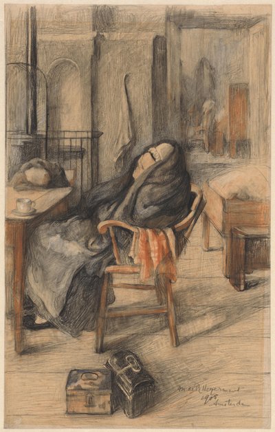 Interior con una anciana sentada de Marie de Roode Heijermans